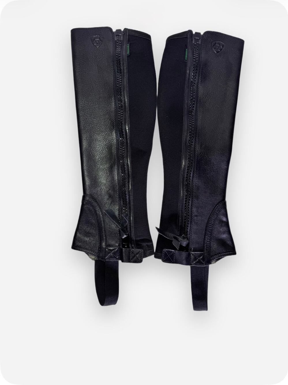 Ariat Breeze Black Leather Equestrian Half Chaps XSM